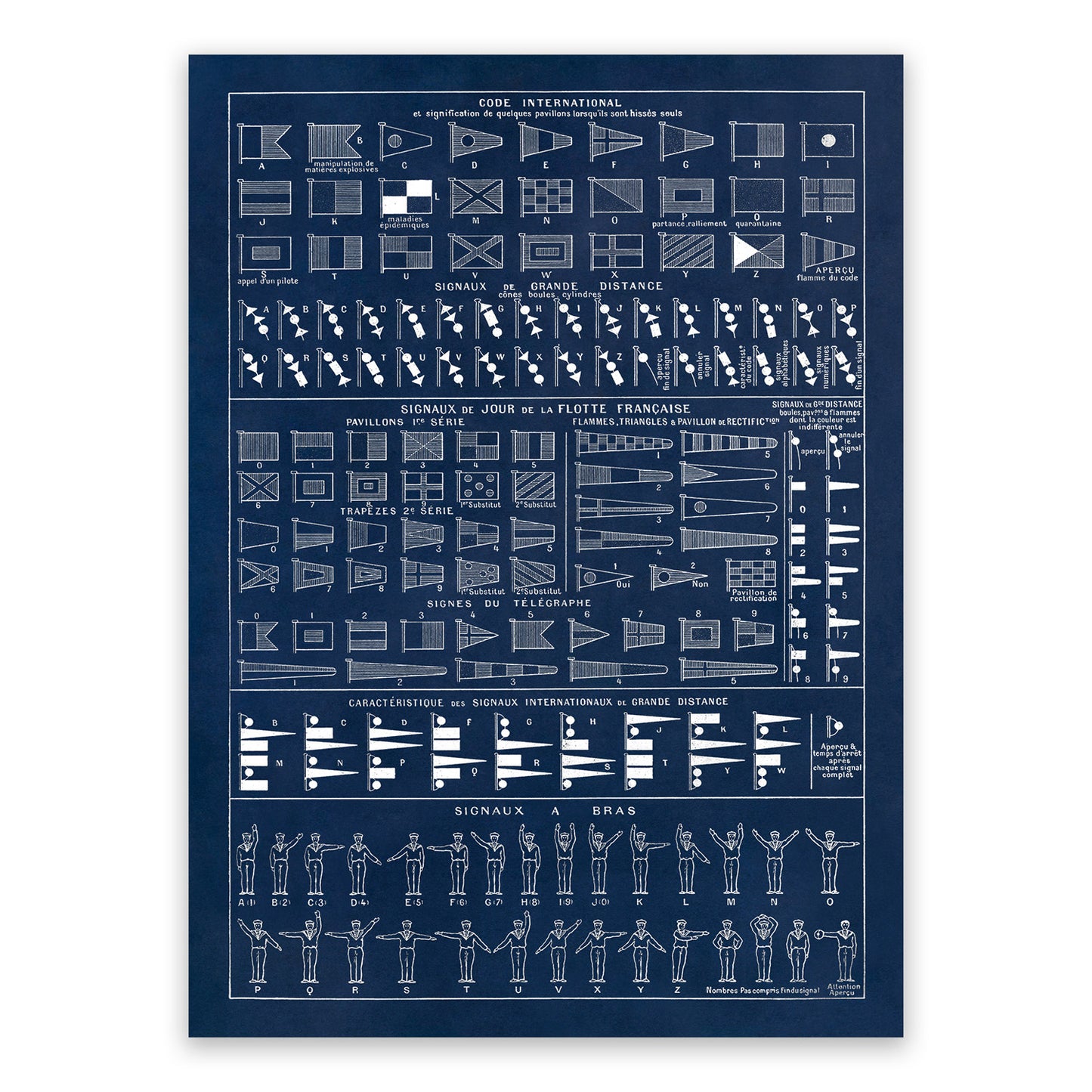Nautical Maritime Code and Naval Ship Signals Chart Print, FD18