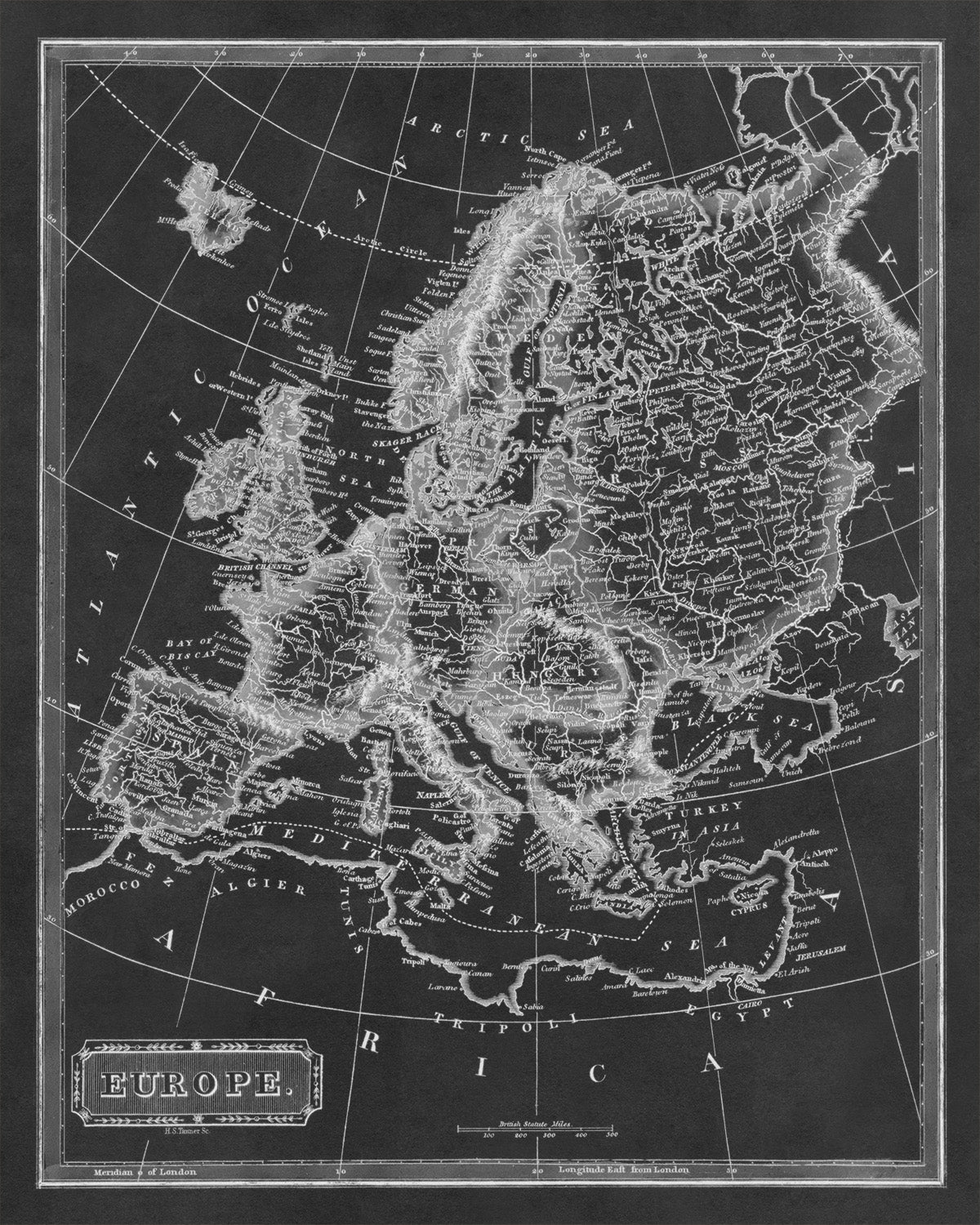Vintage Europe Map Print from 1817 - Old World Atlas on Archival Paper