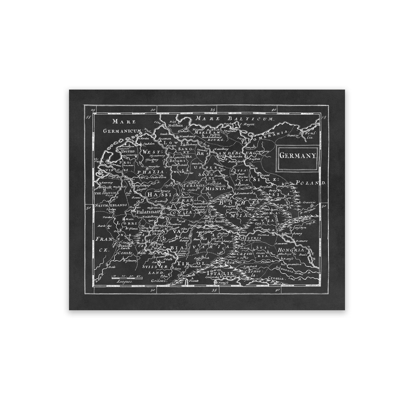 Vintage Germany Map Print from 1681 - Old World Atlas