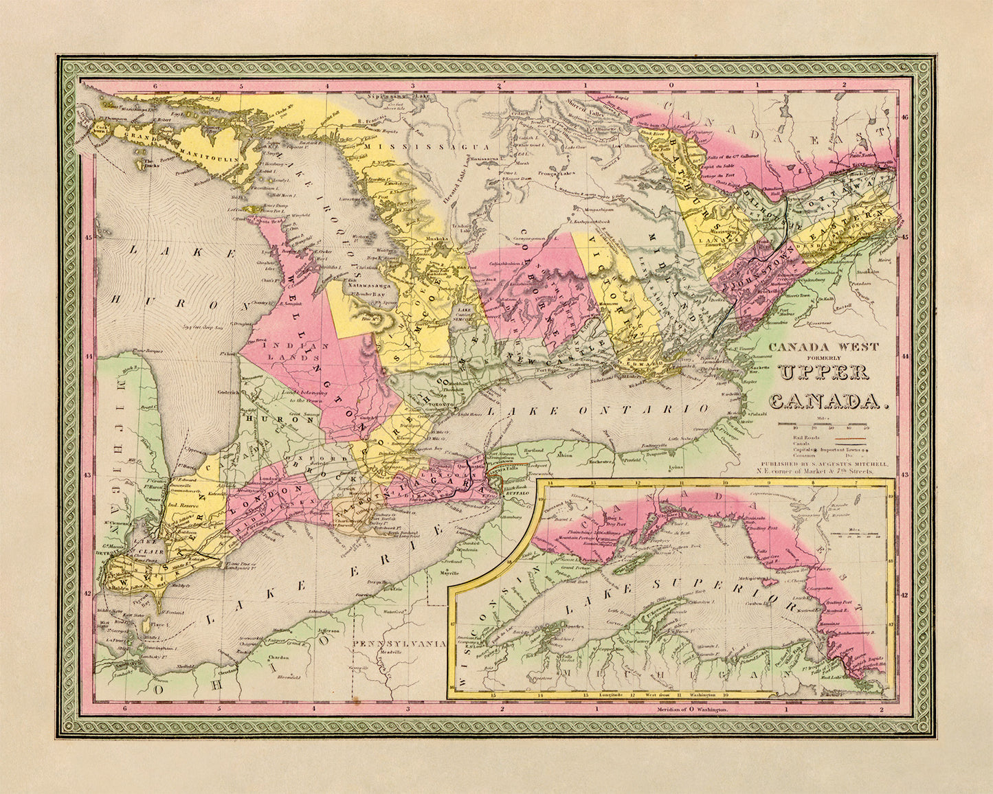 Old Map of Upper Canada Map Print