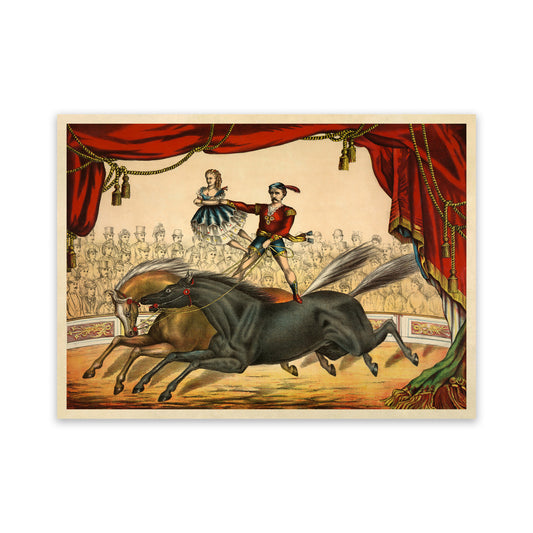 Circus Horse Performance Poster, Vintage Style Print