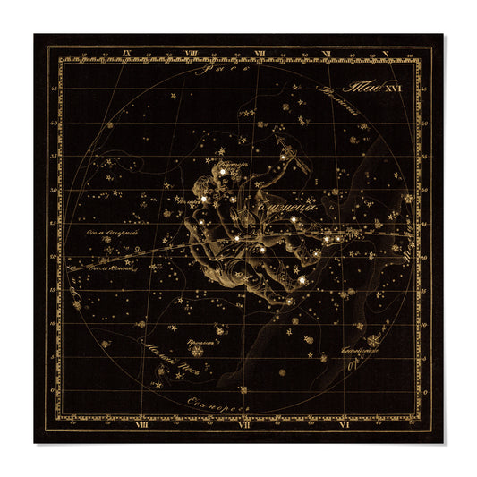 The image is a detailed star map of the night sky, featuring various celestial objects such as stars, planets, and other astronomical features.