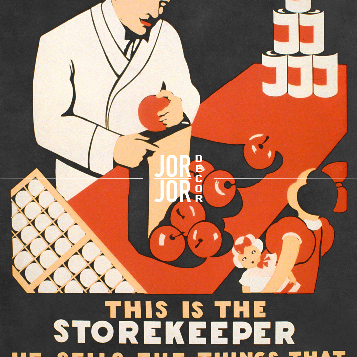 This is the storekeeper who sells the things that are not in the image.