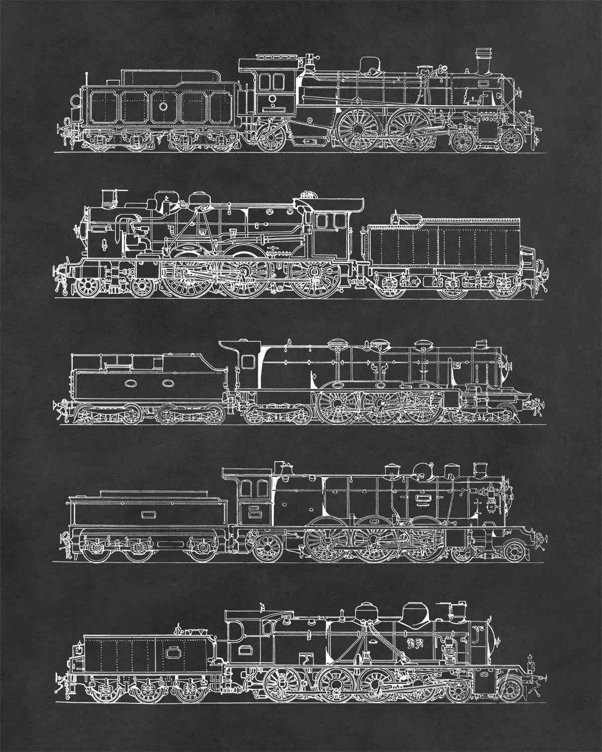 Steam Engine Locomotive Print, AM101