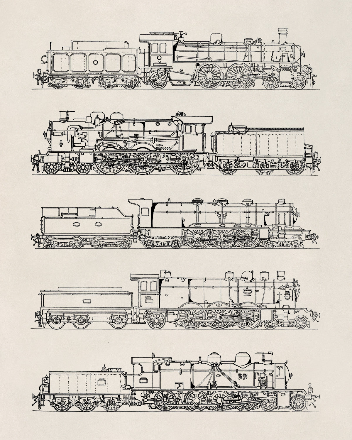 Steam Engine Locomotive Print, AM101