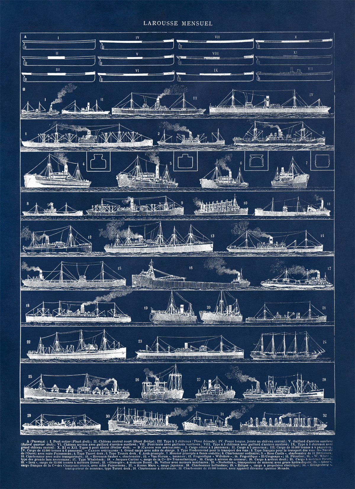 Cargo Ship Illustration Print, AM111