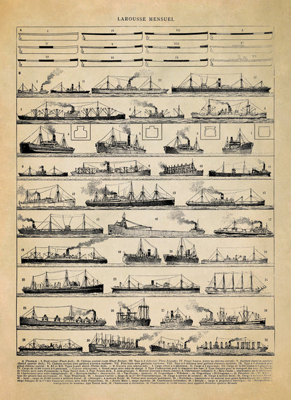 Cargo Ship Illustration Print, AM111