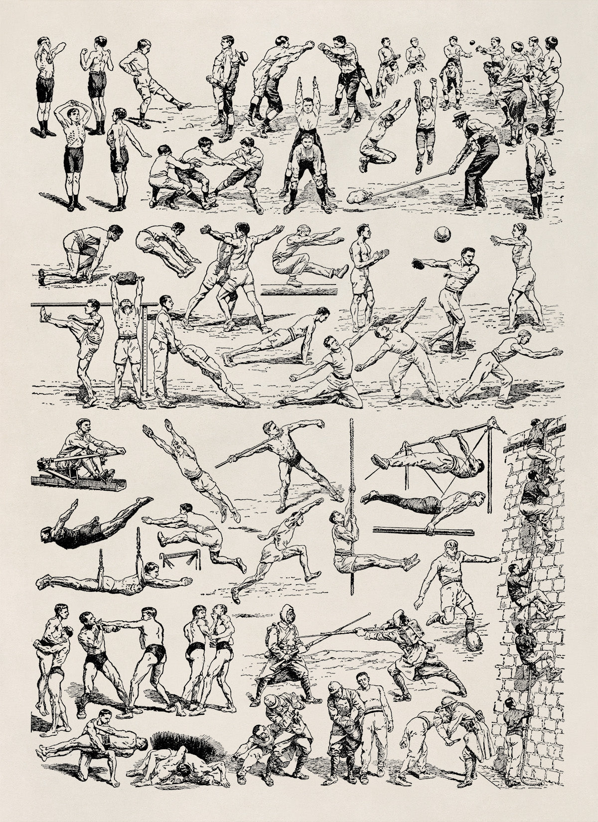 Fitness Workout and Sport Training Illustration Print, AM125