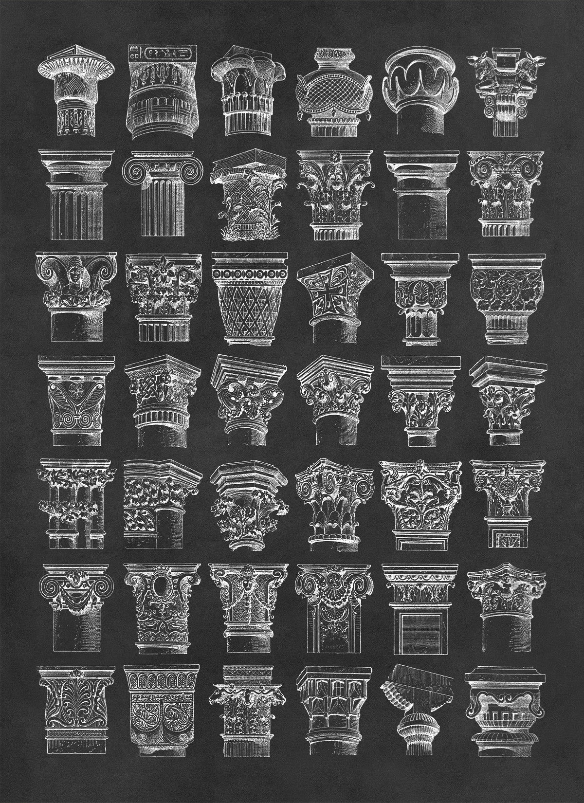 Column Architecture Styles Print, AM141