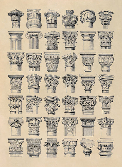 Column Architecture Styles Print, AM141