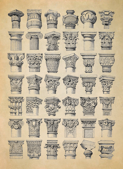 Column Architecture Styles Print, AM141