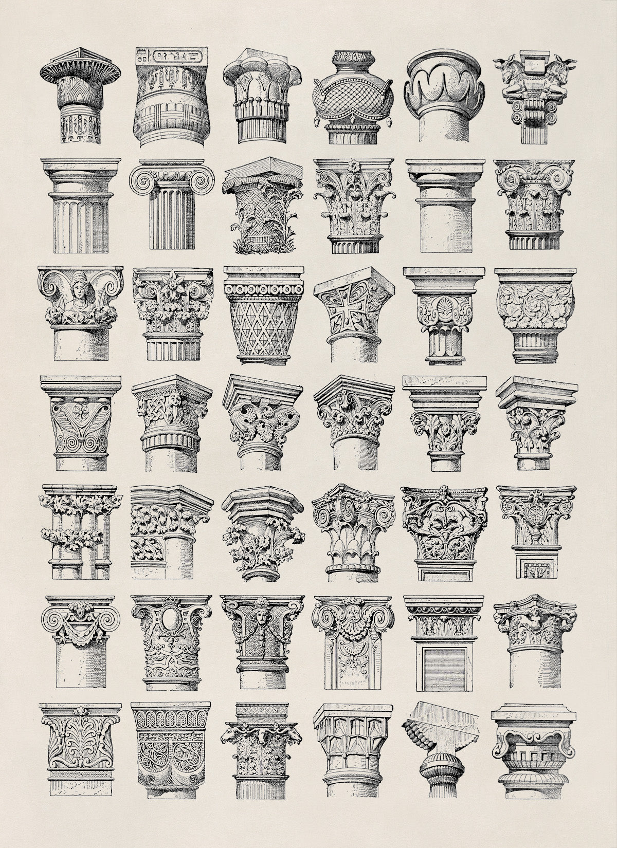 Column Architecture Styles Print, AM141