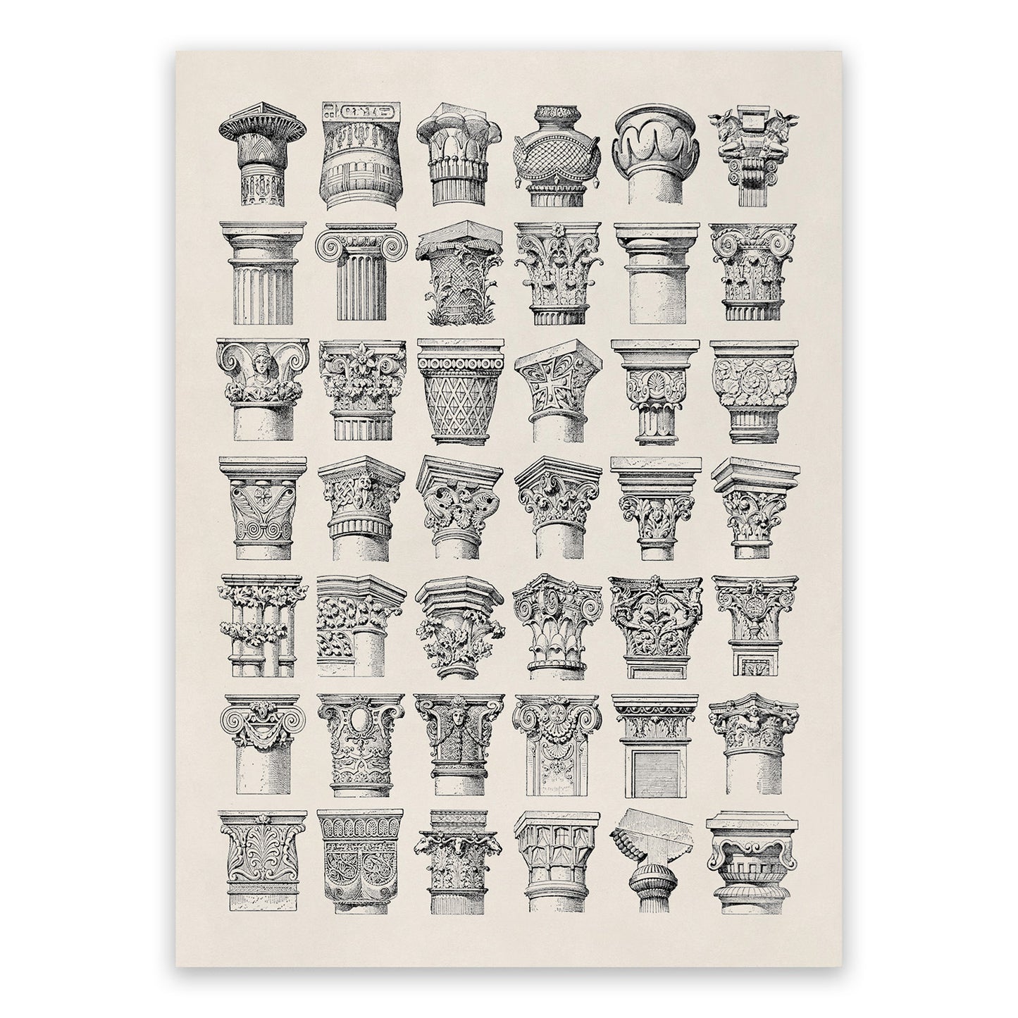 Column Architecture Styles Print, AM141