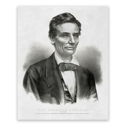 Abraham Lincoln Portrait, Vintage Style Political Campaign Poster Print