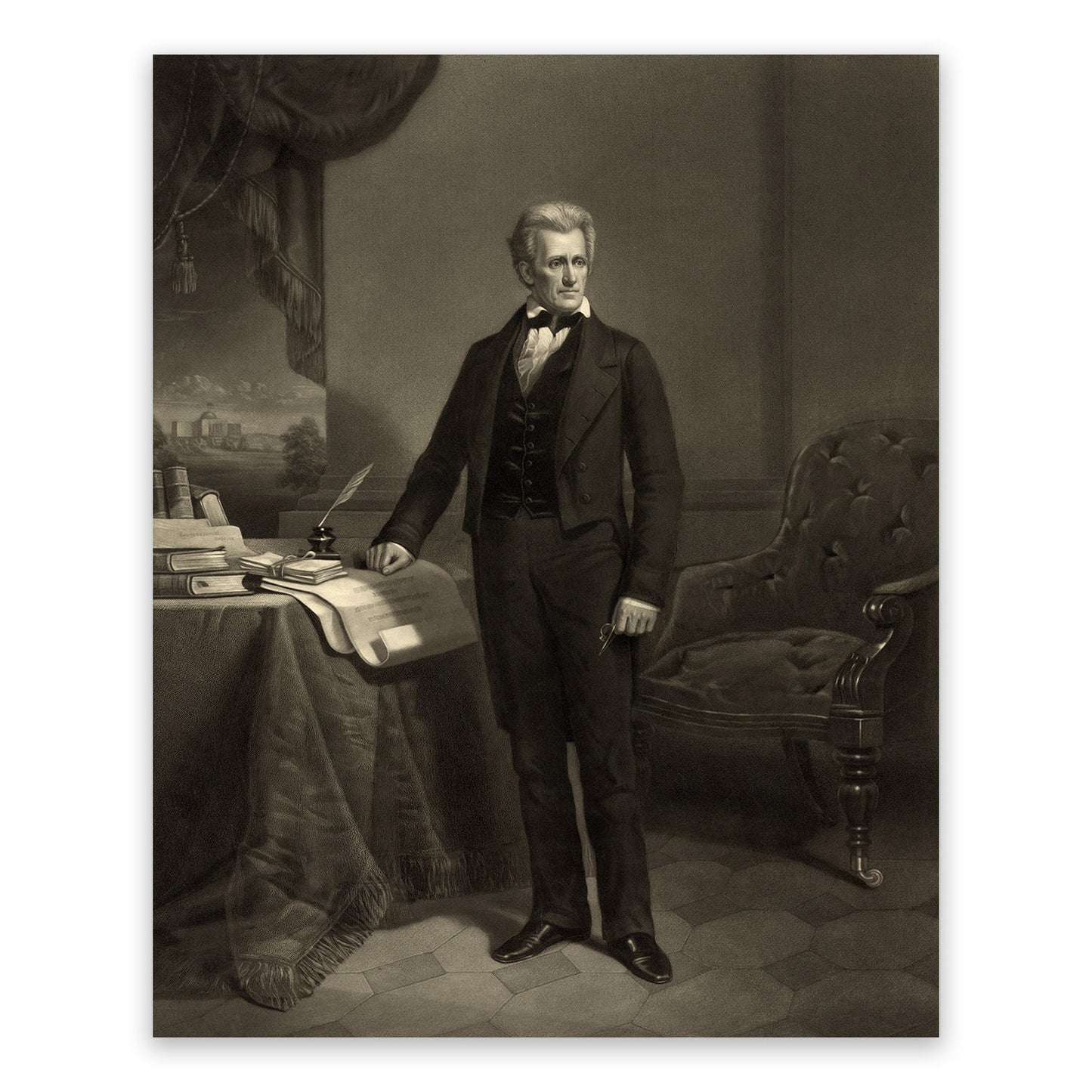 Andrew Jackson Portrait, Vintage Style Print