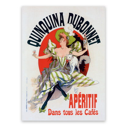 Quinquina Dubonnet Aperitif French Wine Advertisement Poster, Vintage Style Belle Epoque Jules Cheret Print