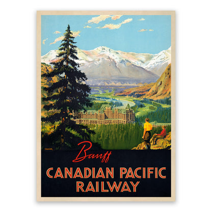 Banff Canada Travel Poster, Vintage Style 1930s Alberta Travel Advertisement Print