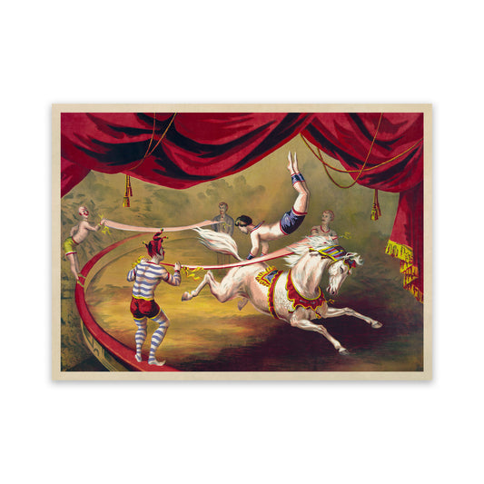 Circus Clown Horse Show Poster, Vintage Style Circus Act Print