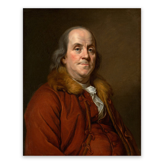 Benjamin Franklin Portrait, Vintage Style Print