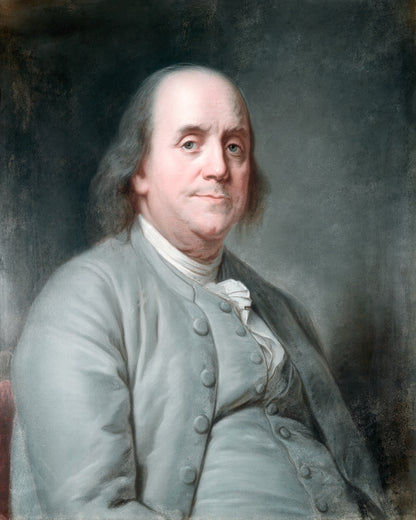 Benjamin Franklin Founding Father Portrait, Vintage Style Print