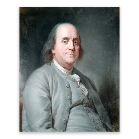 Benjamin Franklin Founding Father Portrait, Vintage Style Print