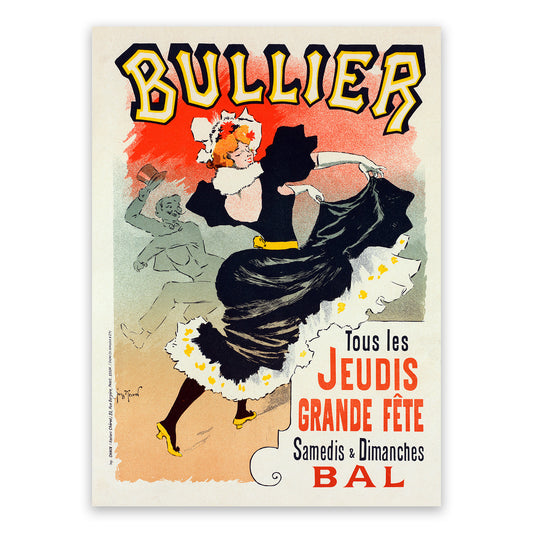 Bal Bullier French Ballroom Advertisement Poster, Vintage Style Belle Epoque Georges Meunier Print