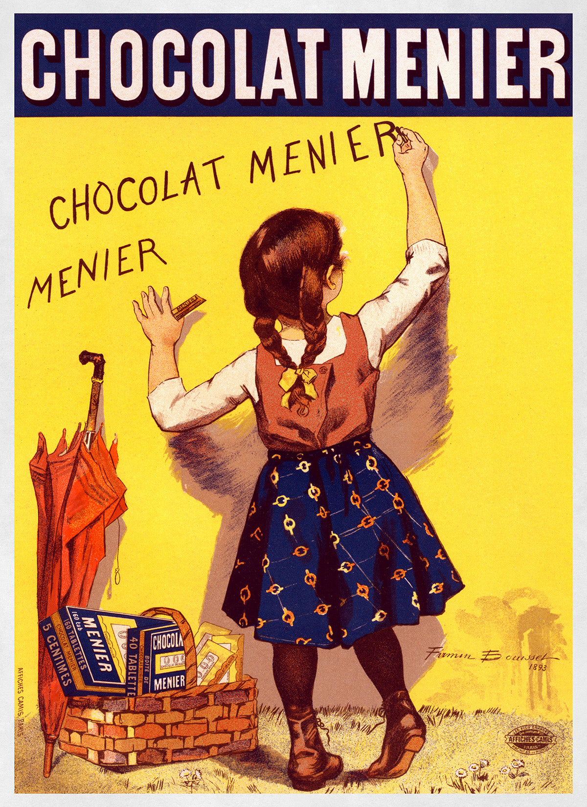 Victorian Era French Chocolate Candy Bar Advertisement Poster, Vintage Style Belle Epoque Print