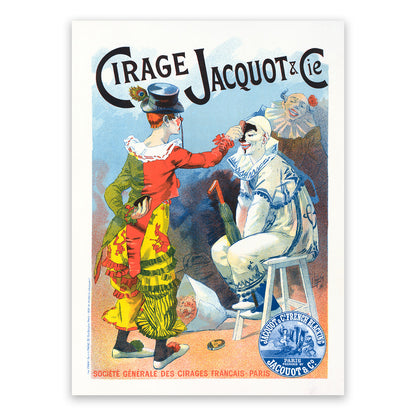 Cirage Jacquot & Cie French Clown Advertisement Poster, Vintage Style Belle Epoque Print