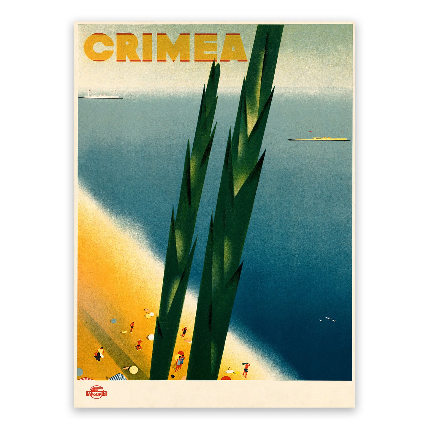 Crimea Travel Poster, Vintage Style 1900s USSR Soviet Union Travel Advertisement Print