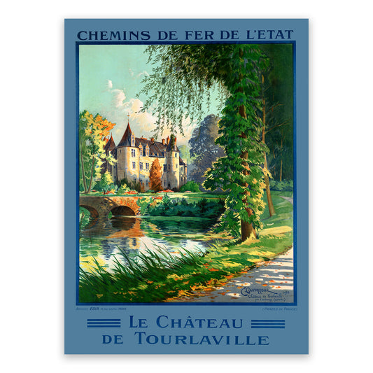 Tourlaville France Travel Poster, Vintage Style 1900s French Travel Advertisement Print