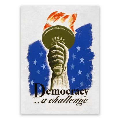 Patriotic Democracy WPA Federal Art Project Poster, Vintage Style 1930s Works Progress Administration Print