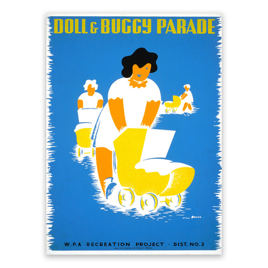 Doll and Buggy Parade WPA Recreation Project Poster, Vintage Style 1930s Works Progress Administration Print