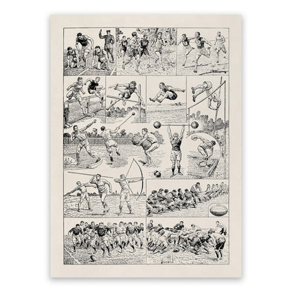 Vintage Athletics and Sport Training Illustration Print, FD28