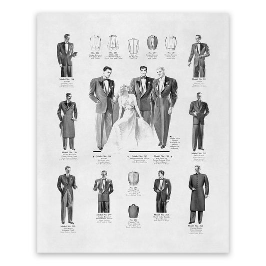 Men's Tuxedo Vintage Fashion Print, 1930s-1940s Department Store Catalog, FDS6