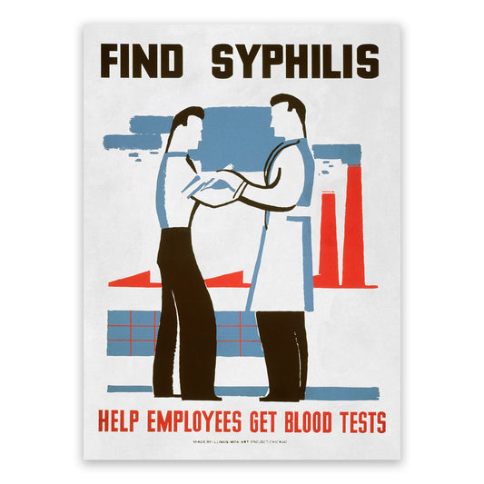 Syphilis Disease Test Healthcare WPA Federal Art Project Poster, Vintage Style 1930s Works Progress Administration Print