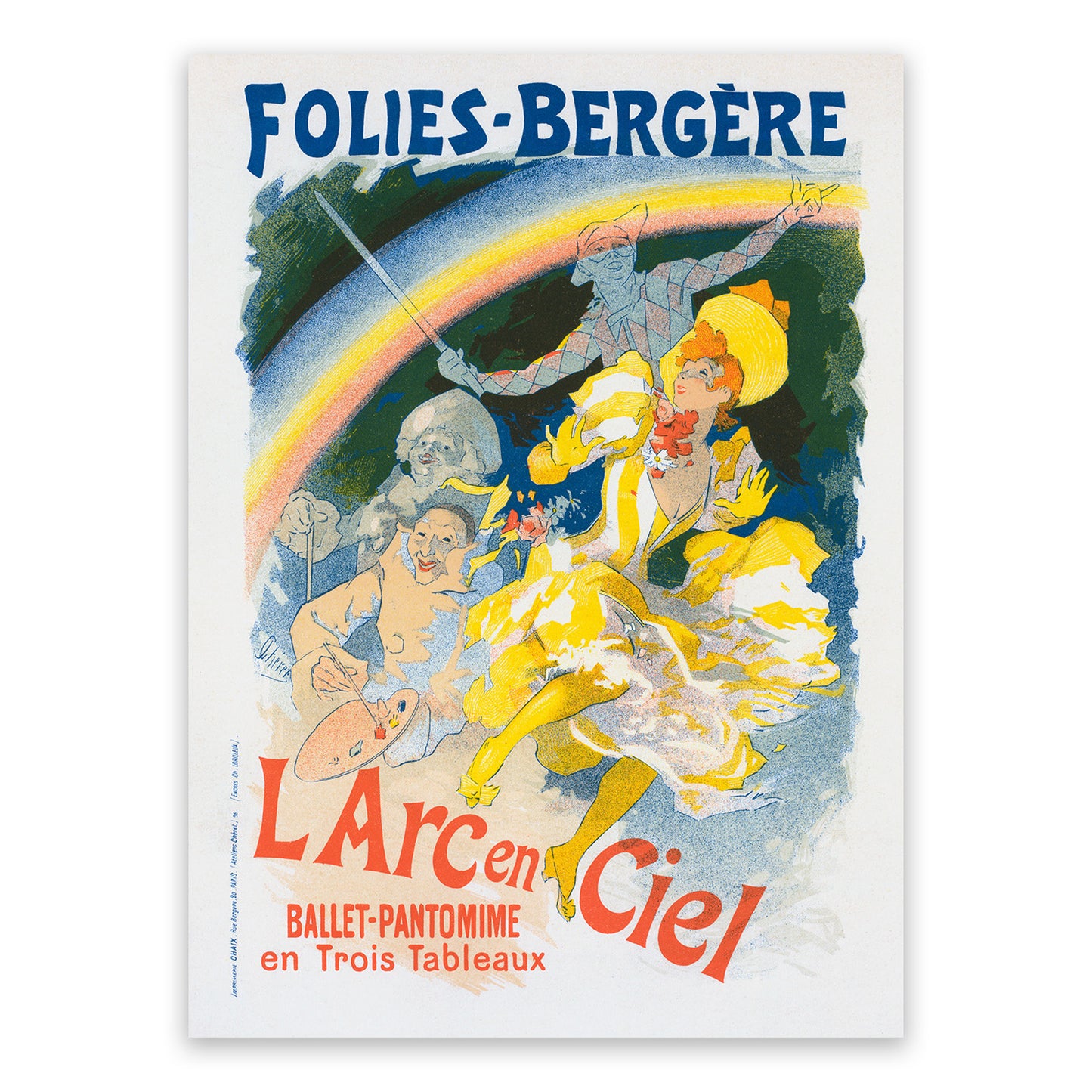 Pantomime French Ballet Advertisement Poster, Vintage Style Belle Epoque Jules Cheret Print