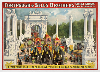 Forepaugh and Sells Brothers Circus Poster, Vintage Style Circus Elephant Print