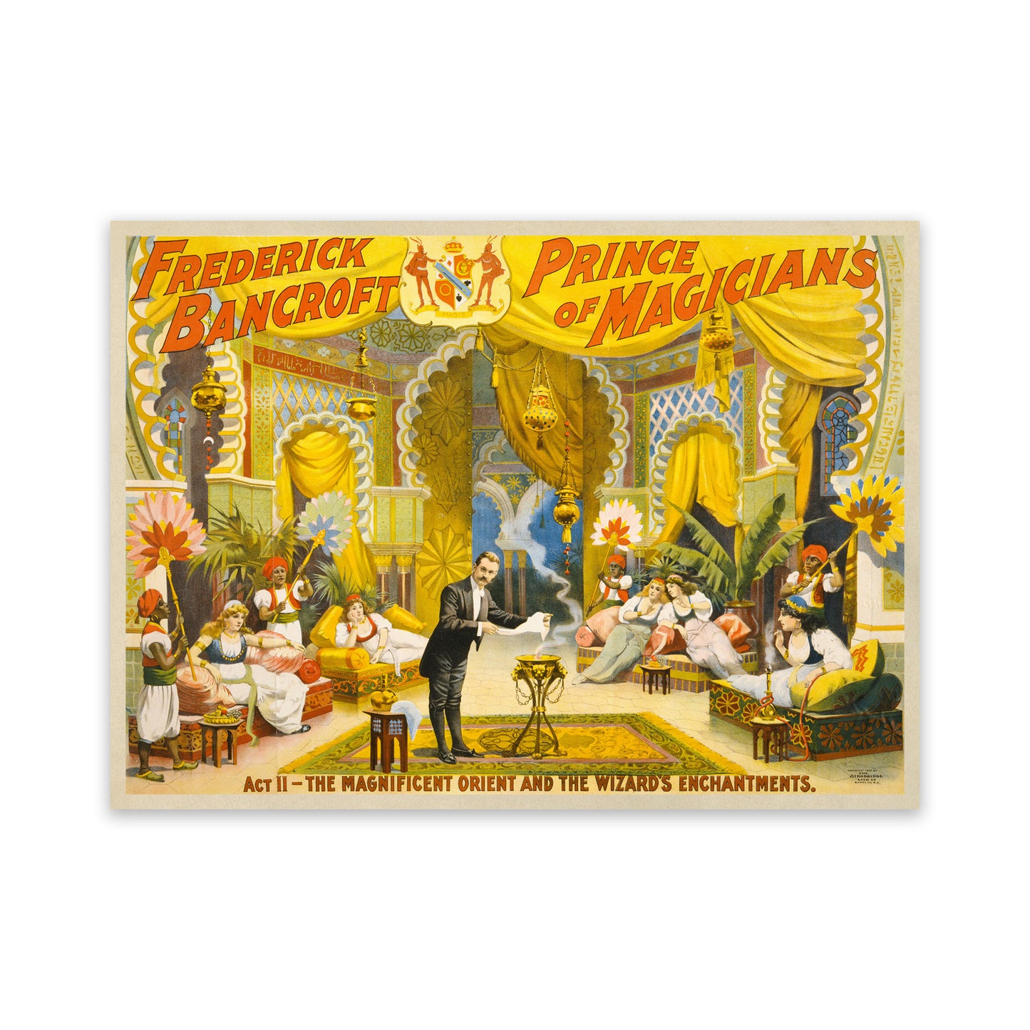 Frederick Bancroft Magician Poster, Vintage Style Magic Enchantments Print