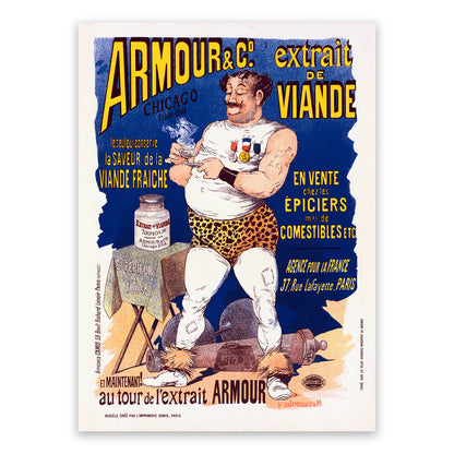 French Culinary Meat Extract Advertisement Poster, Vintage Style Belle Epoque Print