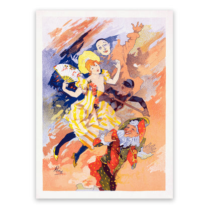 La Pantomime French Theater Advertisement Poster, Vintage Style Belle Epoque Jules Cheret Print