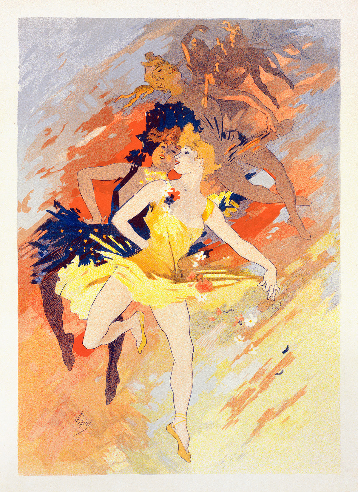 La Danse French Whimsical Ballet Advertisement Poster, Vintage Style Belle Epoque Jules Cheret Print