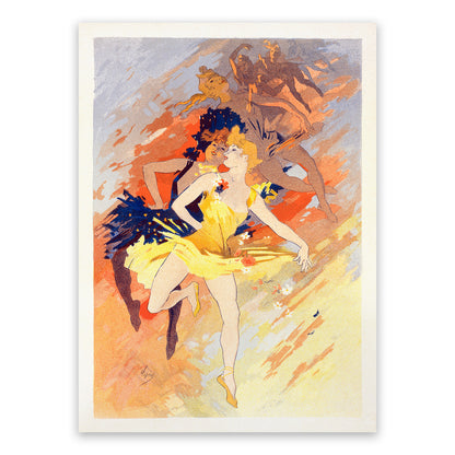 La Danse French Whimsical Ballet Advertisement Poster, Vintage Style Belle Epoque Jules Cheret Print