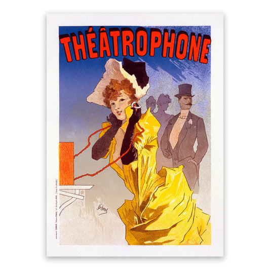 Theatrophone French Theater Advertisement Poster, Vintage Style Belle Epoque Jules Cheret Print