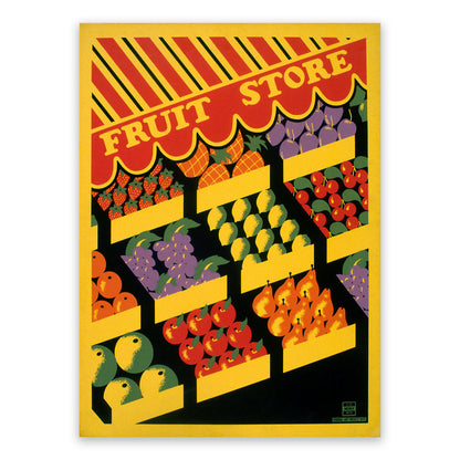 Fruit Store WPA Federal Art Project Poster, Vintage Style 1930s Works Progress Administration Print