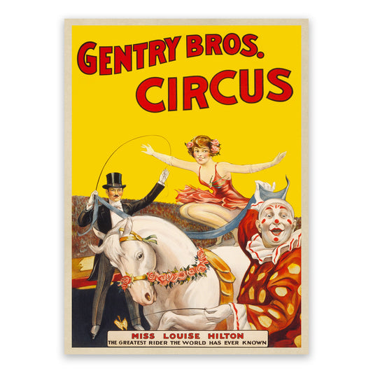 Gentry Bros Circus Poster, Vintage Style Print