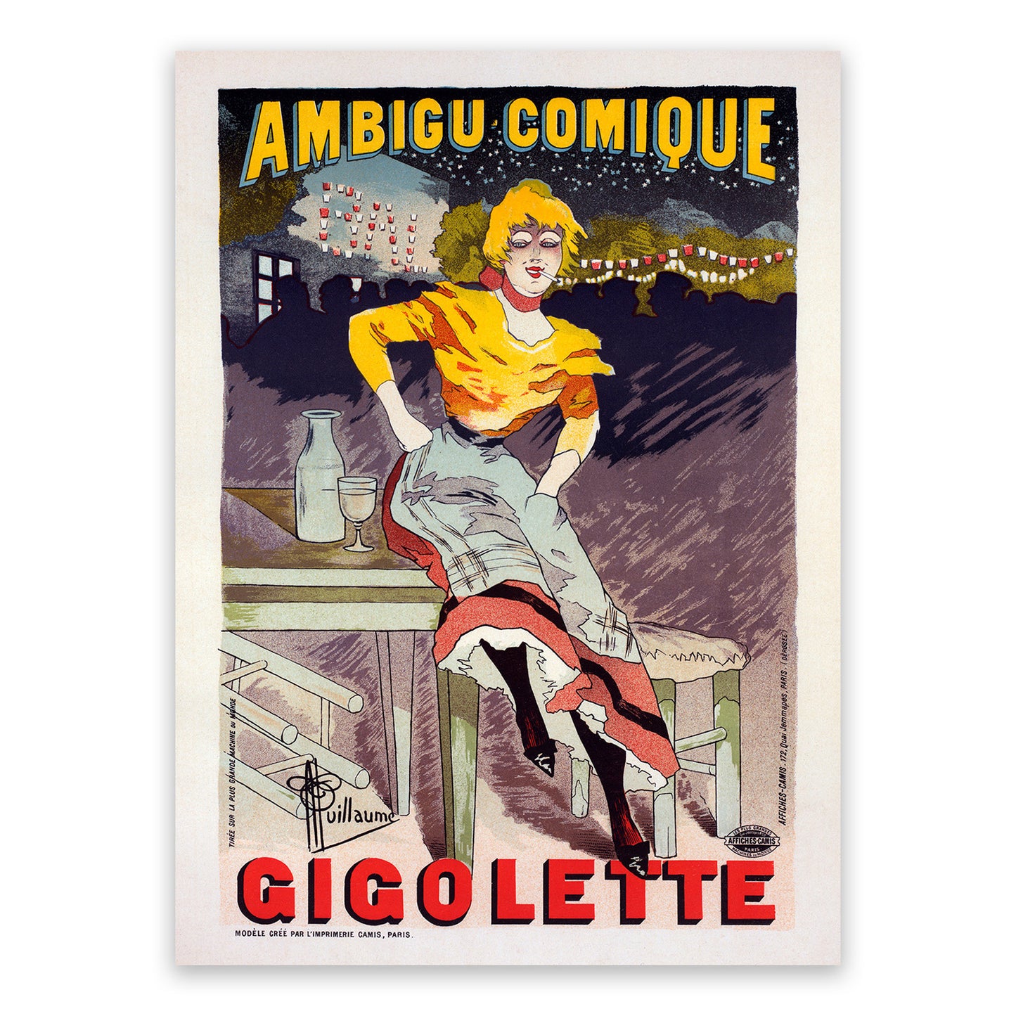 Amigo Comique French Advertisement Poster, Vintage Style Belle Epoque Print