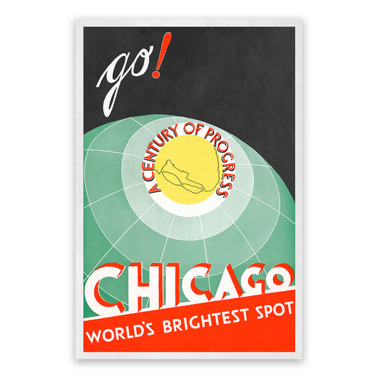 Chicago World's Fair Travel Poster, Vintage Style 1933 Illinois Travel Advertisement Print