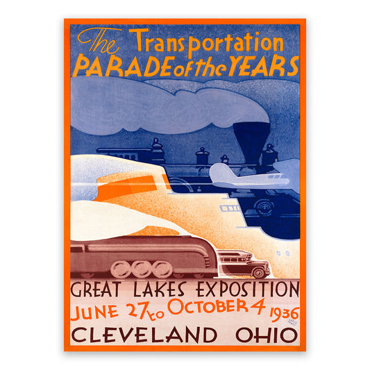 Great Lakes Exposition Travel Poster, Vintage Style 1936 World's Fair Travel Advertisement Print