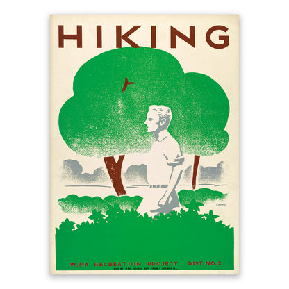 Hiking Outdoor Activity WPA Recreation Project Poster, Vintage Style 1930s Works Progress Administration Print