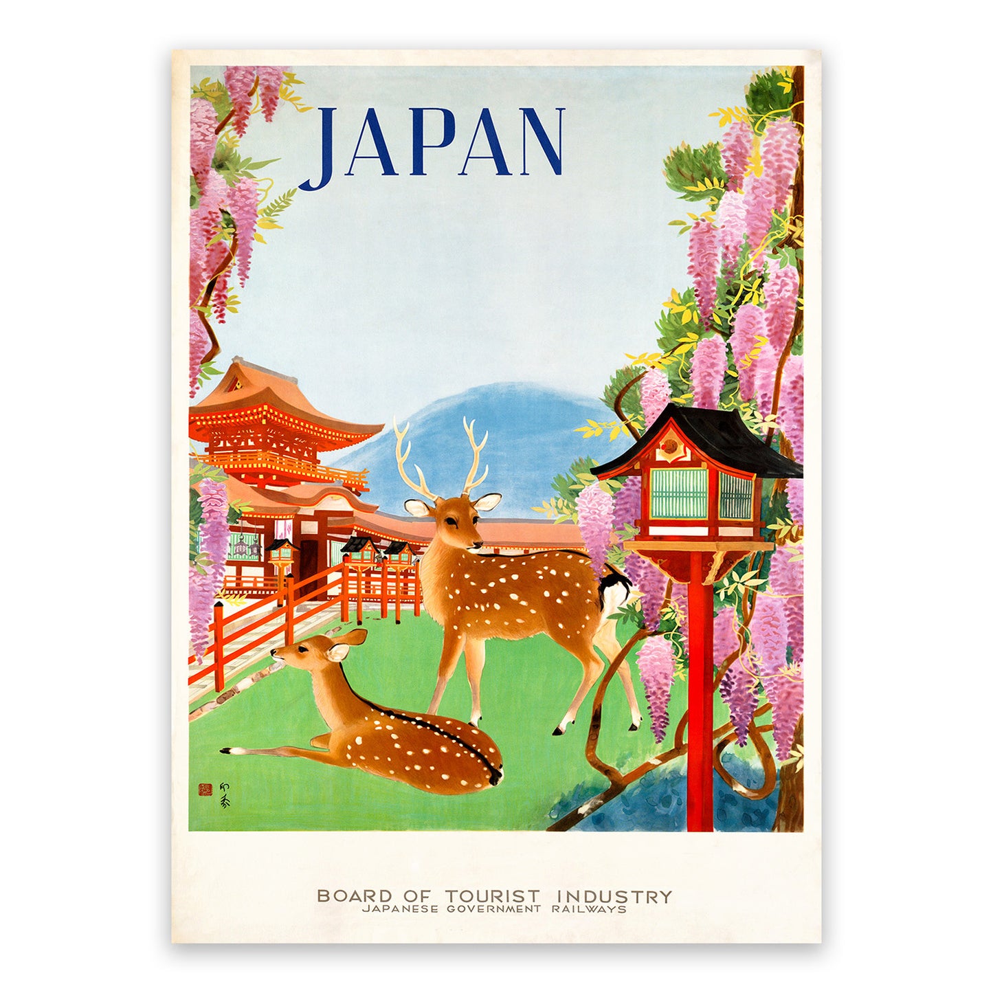 Japan Travel Poster, Vintage Style 1900s Japanese Travel Advertisement Print